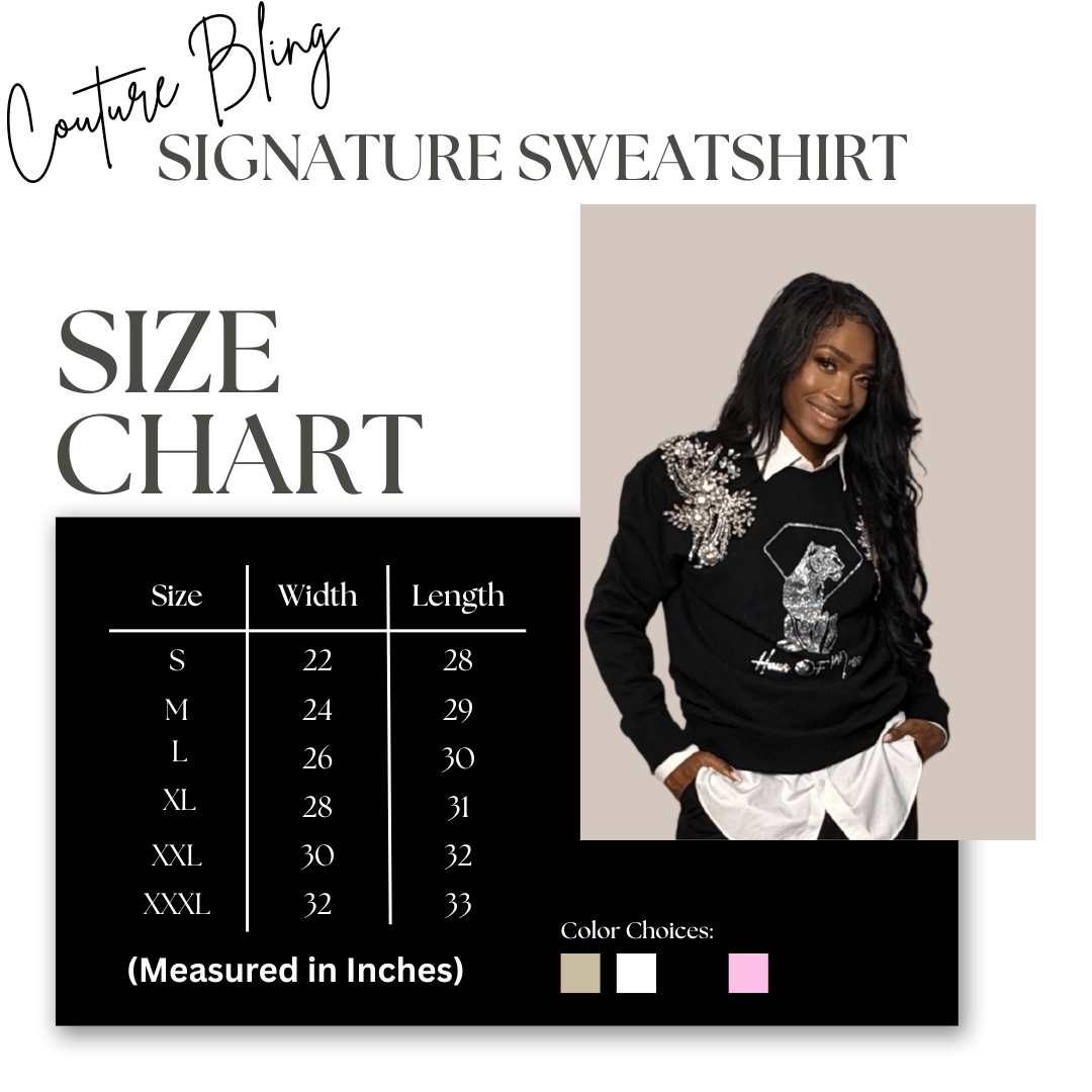 Couture Bling Signature Sweatshirt - Black - Haus of Moss